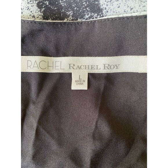 Rachel Rachel Roy Striped Sleeveless V-Neck Romper Womens L Black & Gray Polyest - Picture 9 of 10